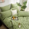 Gezu Green Plaid Seersucker Bedding Set, 200 x 200 cm view 4