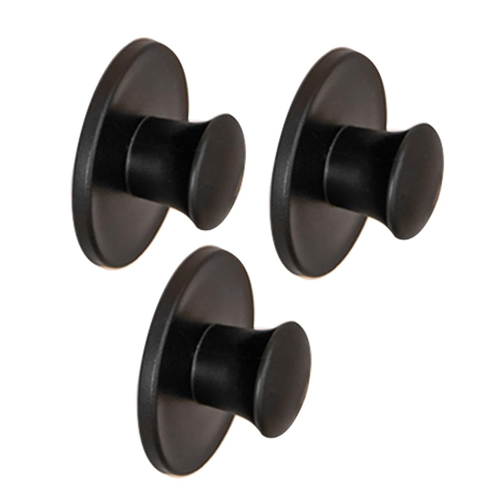 DSWZLQDXB 3-Pack Self-Adhesive Black Furniture Handles