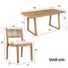 MOBETTRES 5-Piece Outdoor Dining Set for 4, PE Rattan Backrests, Acacia Wood Tabletop and Chairs, for Backyard Dining Groups (Wood + White) view 2