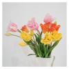 WENH 5-Stem Artificial Latex Tulip Bouquet, Real-Touch Light Pink Tulips view 2