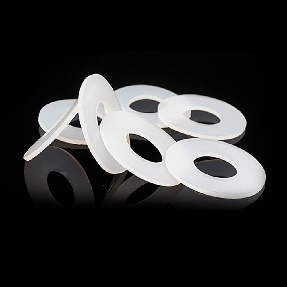 Flat Silicone Rubber Washers, 50 Pack, 3 x 12 x 2 mm