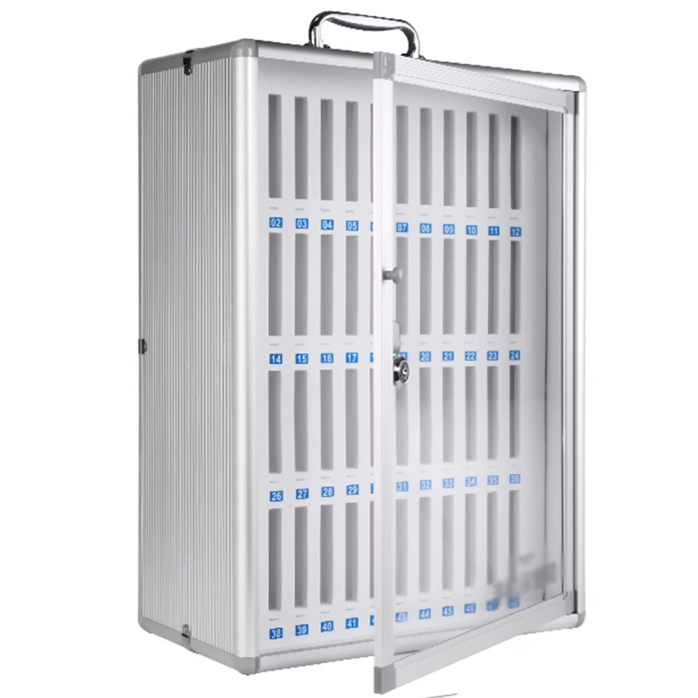 Wall-Mounted Aluminum Alloy Phone Storage Cabinet for 60 Phones