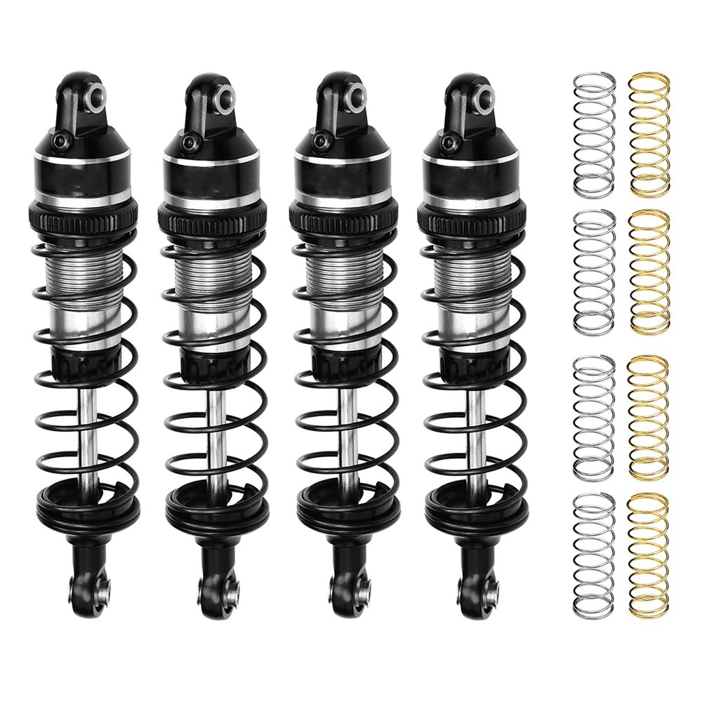 ZLiT Aluminum Alloy Shocks for Traxxas Mini Max Monster Truck 107154-1 Crawler Car (Silver)