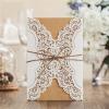 50-Piece Laser-Cut Wedding Invitation Set with Envelopes, Yellow view 2