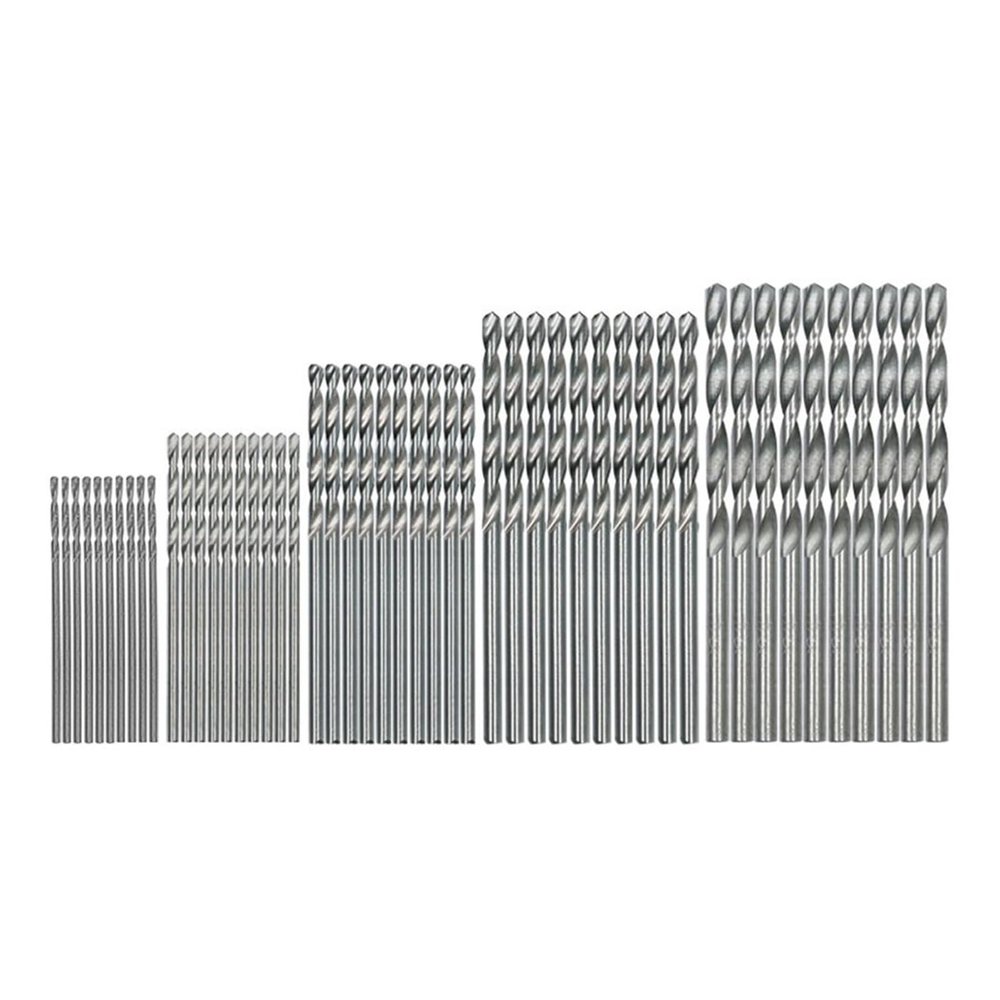 FonFou 50-Piece Titanium-Coated HSS High-Speed Steel Drill Bit Set for Metal and Woodworking