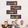 Gaming Room Decor, 4-Piece Wooden Wall Art Set with Neon Cartoon Designs view 2