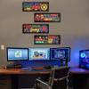 Gaming Room Decor, 4-Piece Wooden Wall Art Set with Neon Cartoon Designs view 4
