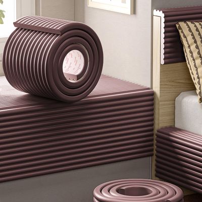Kids' Room Wall Panels, Self-Adhesive Padded Wall Cushion, 1 cm Thick, for Bedroom, Living Room, Garage, Balcony, Table Corners and Wall Protection (Brown, 20 cm x 2 m, 2 pcs)