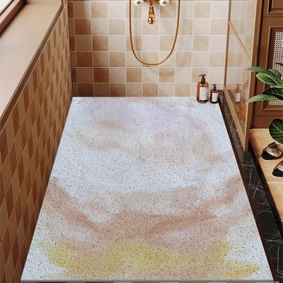 Yinghesheng Non-Slip Bathtub Mat 45 x 75 cm, PVC Shower Mat with Vintage Painting Pattern