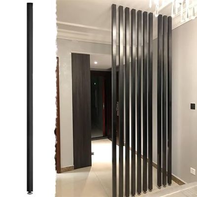 Personalizable Wooden Room Divider with Black Frame, Floor-to-Ceiling