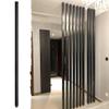 Personalizable Wooden Room Divider with Black Frame, Floor-to-Ceiling view 1