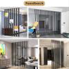 Personalizable Wooden Room Divider with Black Frame, Floor-to-Ceiling view 2