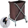 Commercial Laundry Cart with Wheels, Foldable Service Cart for Dental Clinics, Brown view 1