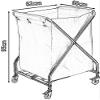 Commercial Laundry Cart with Wheels, Foldable Service Cart for Dental Clinics, Brown view 2