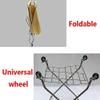 Commercial Laundry Cart with Wheels, Foldable Service Cart for Dental Clinics, Brown view 4