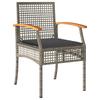 IKAYAA 4-Piece Gray Rattan Patio Dining Set with Cushions, 140 cm Table view 3
