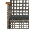 IKAYAA 4-Piece Gray Rattan Patio Dining Set with Cushions, 140 cm Table view 4
