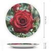 STVNKML Ceramic Decorative Plate with Red Rose, Personalized, Bone China, Removable Stand, Wall Mount or Table Décor, 20.3 cm view 2