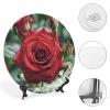 STVNKML Ceramic Decorative Plate with Red Rose, Personalized, Bone China, Removable Stand, Wall Mount or Table Décor, 20.3 cm view 4