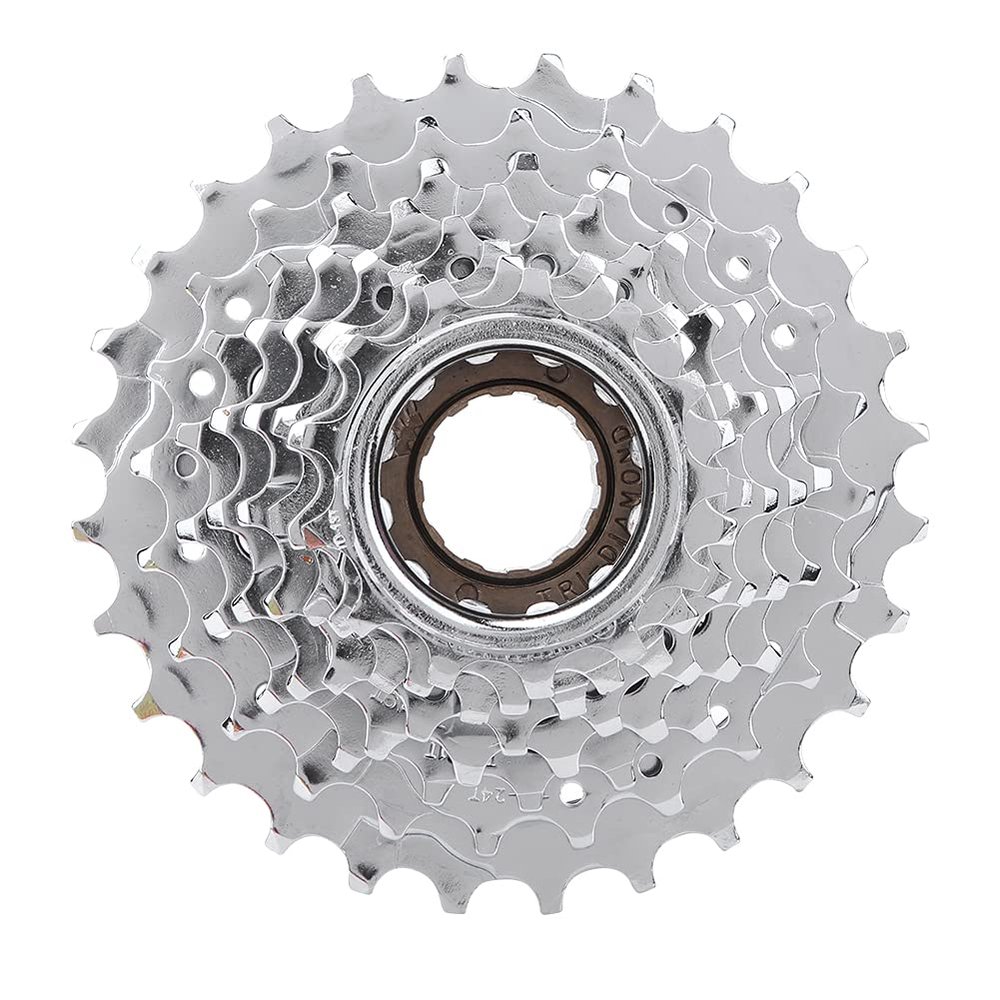 plplaaoo Bicycle Rear Wheel Mountain Bike Metal Parts Road Bike Wheel (8-Speed - Chrome-Plated)