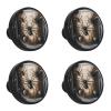VAPOKF Crystal Glass Cabinet Knobs, Black Spider and Web, 4-Pack view 1