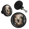 VAPOKF Crystal Glass Cabinet Knobs, Black Spider and Web, 4-Pack view 2