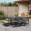 IKAYAA Rattan Dining Set for 10, Black Textilene, Type-20 view 1