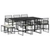 IKAYAA Rattan Dining Set for 10, Black Textilene, Type-20 view 2