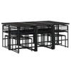 IKAYAA Rattan Dining Set for 10, Black Textilene, Type-20 view 3