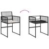 IKAYAA Rattan Dining Set for 10, Black Textilene, Type-20 view 4
