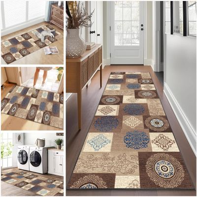 Non-Slip Washable Runner Rug for Hallway and Kitchen, 120 x 220 cm