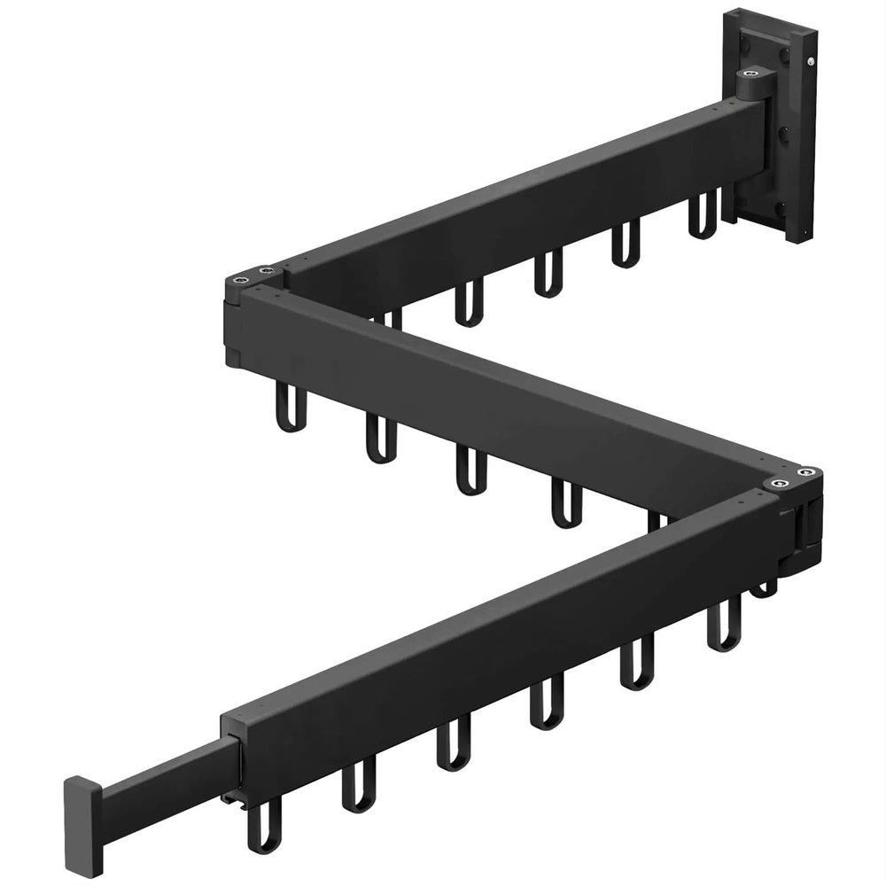 YGLEEULI Retractable, Foldable Aluminum Wall-Mounted Clothes Drying Rack (1 Rod)