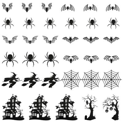 Veemoon 35-Piece Halloween Wall Decorations with Witches, Spiders and Bats