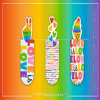 moses. libri_x Rainbow Love Magnetic Bookmarks