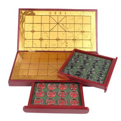 LyzqxHL Chinese Chess and Checkers Travel Set with Crystal Board, Xiangqi (35 mm)