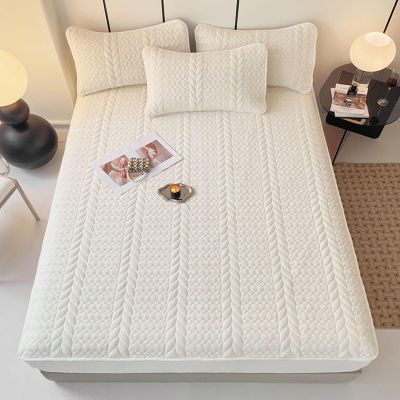 Daesar White Velvet Topper Fitted Sheet Set 200 x 220 cm with 2 Pillowcases