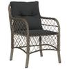 Homgoday 3-Piece Bistro Set with Cushions, Gray Poly Rattan view 3
