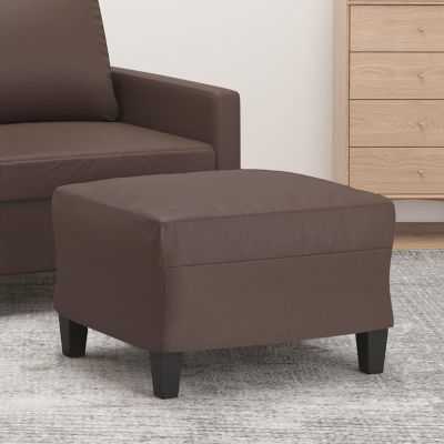 Xichuzi Footstool, Brown, 60 x 50 x 41 cm, Faux Leather