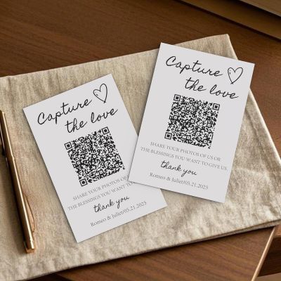 Pahdecor Personalized Wedding Card with QR Code