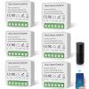 GAOUTO 6-Pack Smart Light Switch Modules, Mini DIY 2-Way Wi-Fi Switch, Alexa & Google Assistant Compatible, Neutral Wire Required view 1