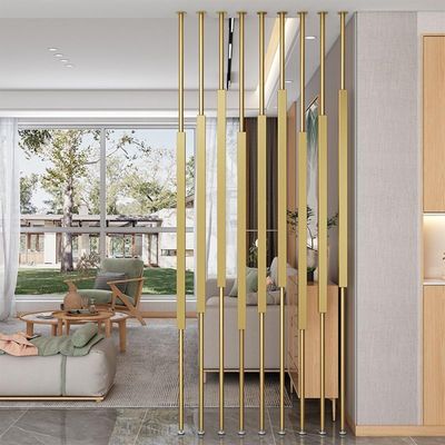 Junvstor 65–300 cm Room Divider Posts, Privacy Screen and Decorative Columns, Gold (10 pcs, 285 cm/112 in/9.35 ft)