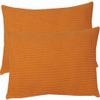 ZZDZW Stretch Corduroy Pillow Covers, Decorative Sofa Cushion Covers, Orange, 80 x 90 cm, Set of 2 view 1