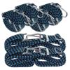 6 Blue Bungee Cords with Hooks and Metal Buckles view 1