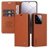 SLWYF Wallet Case for Xiaomi 14 Pro, Premium PU Leather Flip Cover with Magnetic Closure, Card Slots and Stand Function, Brown view 1