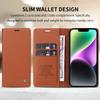SLWYF Wallet Case for Xiaomi 14 Pro, Premium PU Leather Flip Cover with Magnetic Closure, Card Slots and Stand Function, Brown view 3