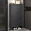 Modern Freestanding Shoe Cabinet with 2 Flip Drawers, Hidden Door, 3 Tiers, 70 cm view 1