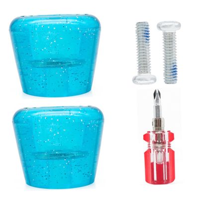 Vaguelly Double-Row Toe Stops for Roller Skates, Wear-Resistant PU with Steel Mounting, Includes Screwdriver