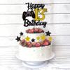 Joyeah “Happy 13th Birthday” Cake Topper, Gold Glitter Video Game Theme view 3
