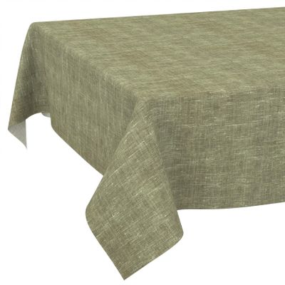 ANRO Washable Linen-Look Tablecloth, Olive, 260 x 140 cm