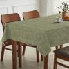 ANRO Washable Linen-Look Tablecloth, Olive, 260 x 140 cm view 2